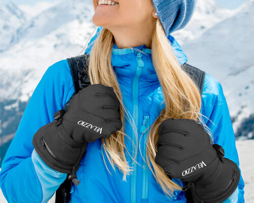 Velazzio Ski Gloves Waterproof Breathable Snowboard Gloves
