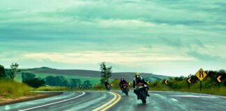 riding a motorcycle in rain